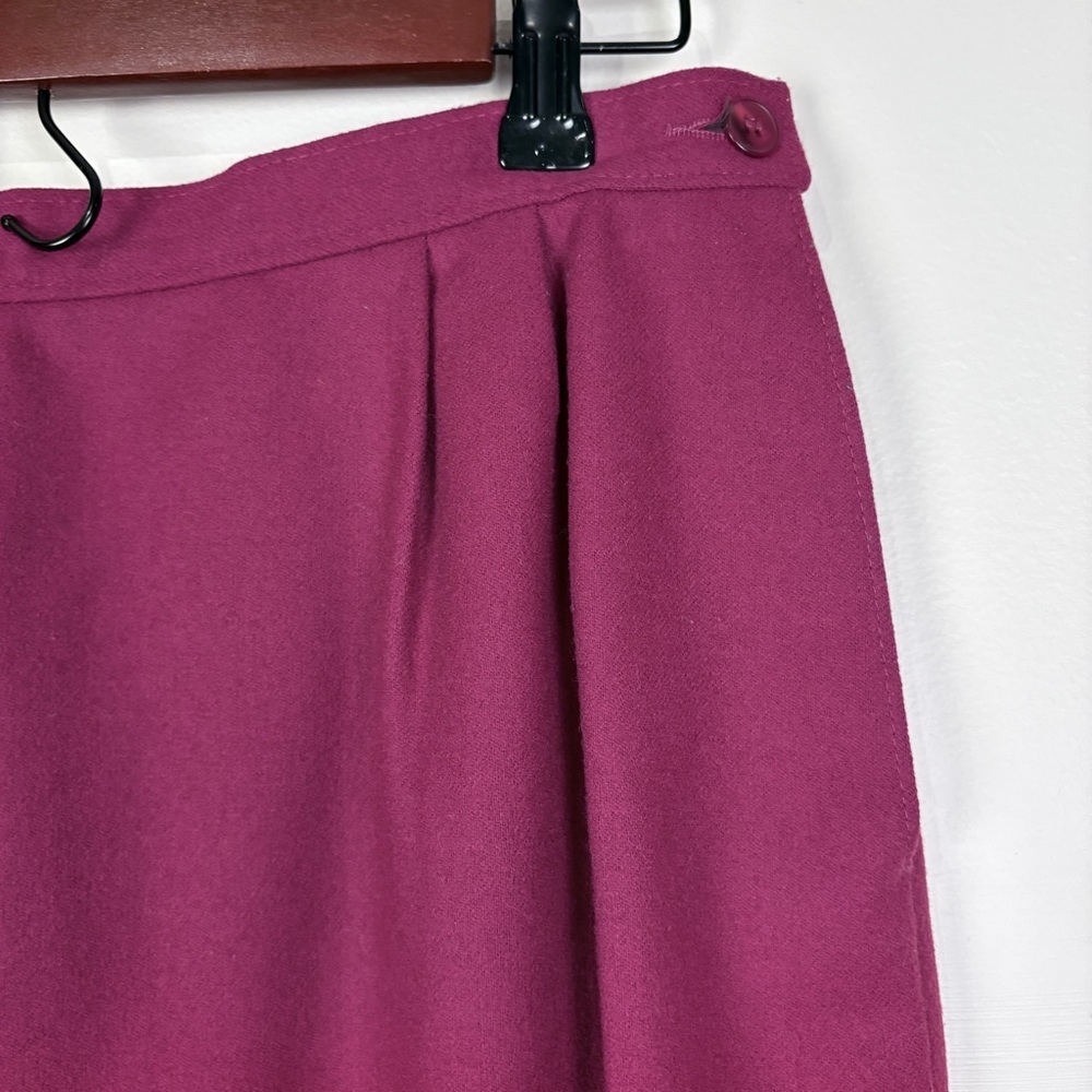 Pendleton 100% Wool Raspberry Pink Midi Skirt Cla… - image 4